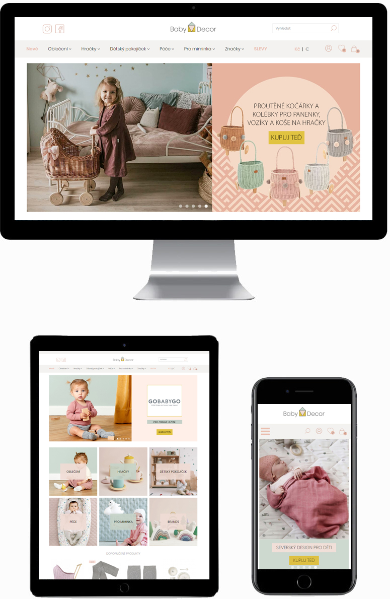 Internetový obchod prodávající dětské zboží Baby M Decor