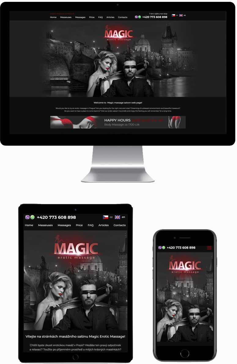 Webové stránky erotického masážního salonu Magic